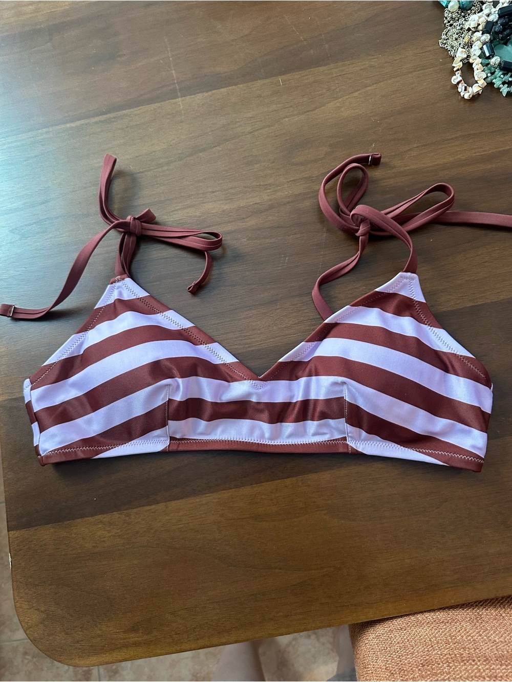 NWT Aerie Striped Triangle Bikini Top